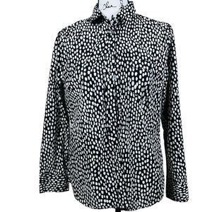 J crew brown shirt Button-up stretch cotton poplin shirt in signature fit size M